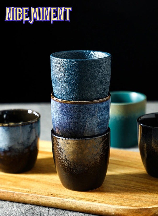 NIBEMINENT Set Of 5 Espresso Coffee Cup Ceramic Teacup Porcelain Tea Cup Set Multicolour 150ml  - Image 2