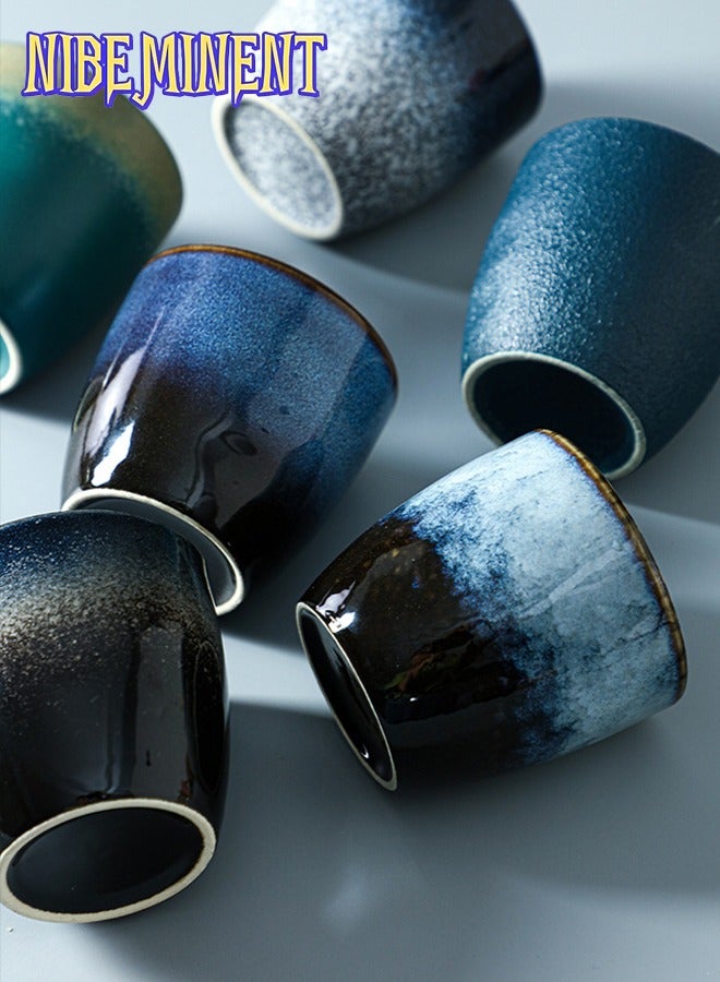 NIBEMINENT Set Of 5 Espresso Coffee Cup Ceramic Teacup Porcelain Tea Cup Set Multicolour 150ml  - Image 5