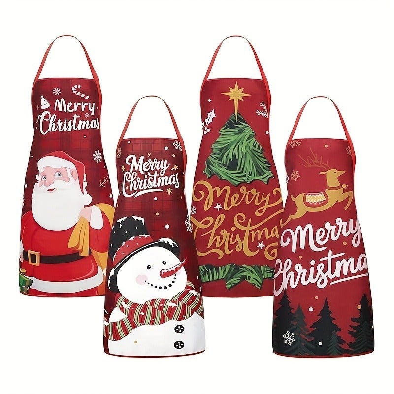 XC Christmas Creative Funny Apron Set - Waterproof & Oil-Resistant Gift for Holiday Decor - Image 1
