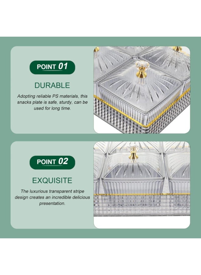 موثوقية التنبؤ صحن تقديم الوجبات الخفيفة، صينية تقديم مع 6 قطع أوعية تقديم قابلة للإزالة، أوعية تقديم مقسمة للحلوى والفاكهة والمقبلات والمكسرات - Image 3