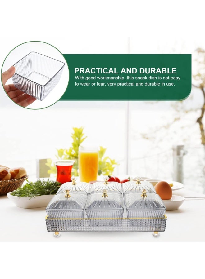 موثوقية التنبؤ صحن تقديم الوجبات الخفيفة، صينية تقديم مع 6 قطع أوعية تقديم قابلة للإزالة، أوعية تقديم مقسمة للحلوى والفاكهة والمقبلات والمكسرات - Image 5