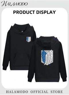 HALAMODO Unisex Hoodies Long-Sleeved Printed Tops Casual Sweatshirts Soft Sportswear Fashion Youth Pullovers with Drawstrings and Large Pockets for Daily Wear  - Image 2
