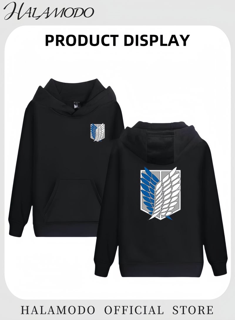 HALAMODO Unisex Hoodies Long-Sleeved Printed Tops Casual Sweatshirts Soft Sportswear Fashion Youth Pullovers with Drawstrings and Large Pockets for Daily Wear  - Image 2