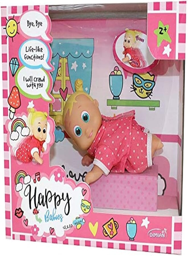 Dimina Happy Babies Crawling Baby Doll, 16 cm
