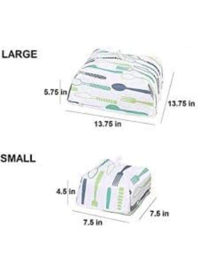 Thermal Food Cover with Kitchen Pattern - D-55 - Green - Image 2