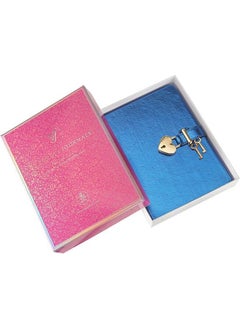 VJ Victoria's Journals Hush Hush Locked Notebook 13x18 Cm Metallic Blue  - Image 3