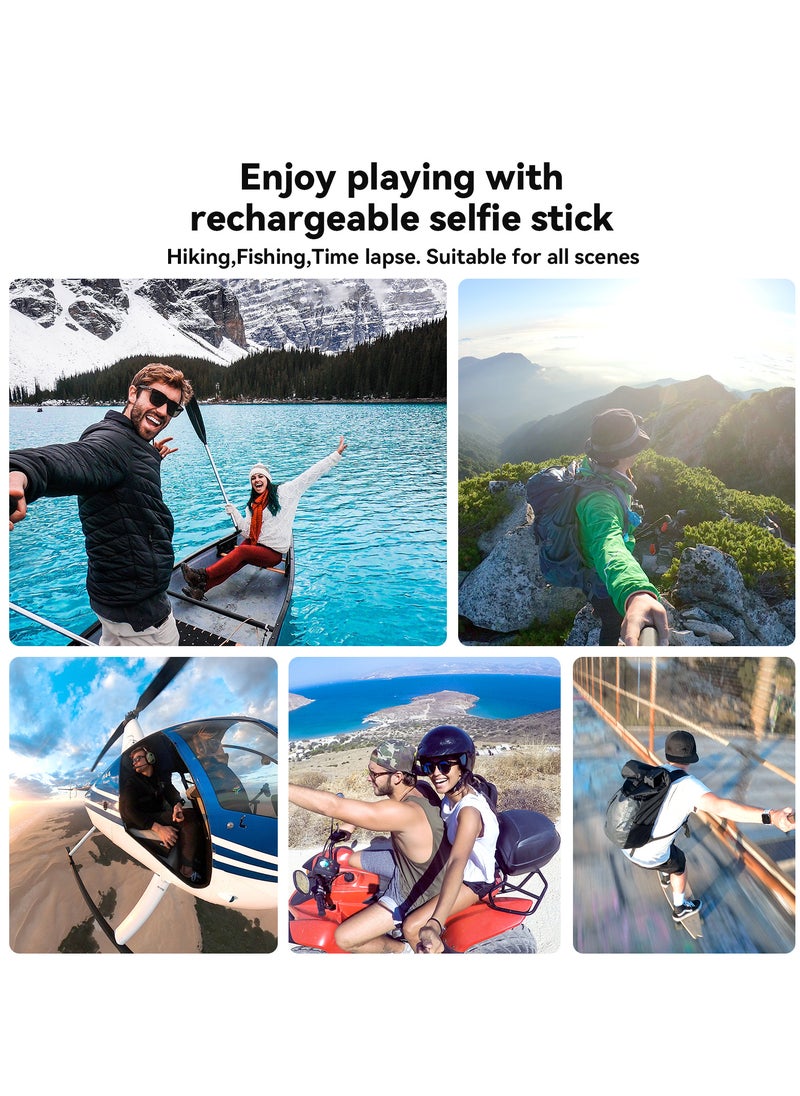 TELESIN - 10000mAh Rechargeable Selfie Stick with USB-C Charging Cable for Action Cameras/ Phones - Image 1