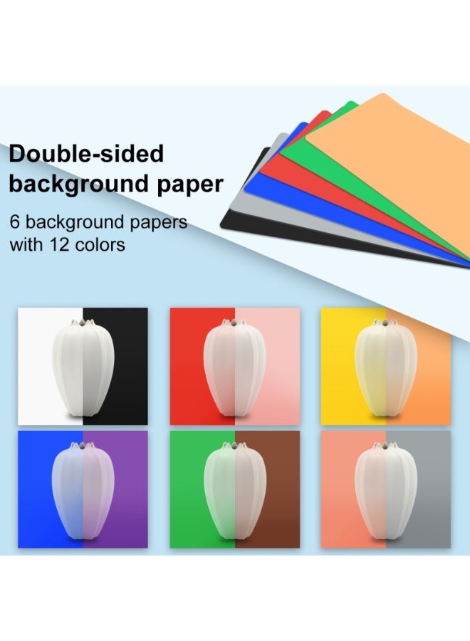 بولوز صندوق خيمة استوديو التصوير المحمول القابل للطي من بولووز مع 12 خلفية ملونة، 25 سم × 25 سم × 25 سم. - Image 3