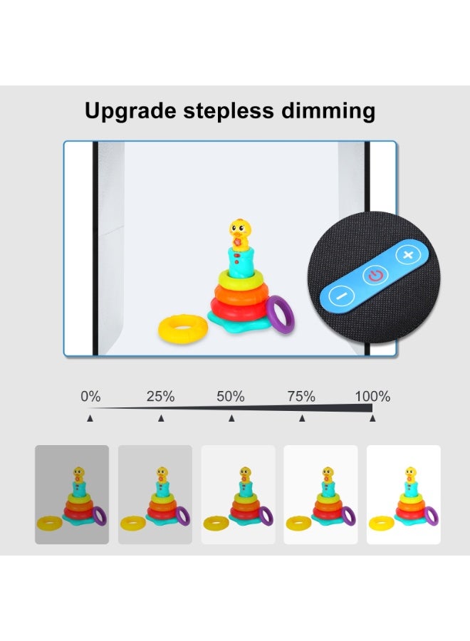 بولوز صندوق خيمة استوديو التصوير المحمول القابل للطي من بولووز مع 12 خلفية ملونة، 25 سم × 25 سم × 25 سم. - Image 5