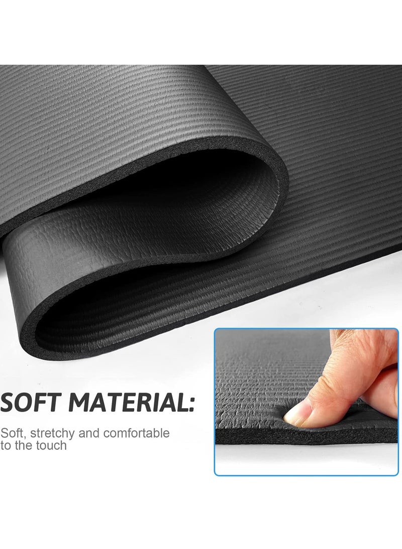 كيلا سجادة يوجا غير قابلة للانزلاق، سجادة يوجا مع حزام متضمن، سجادة تمارين بسمك 10 مم، مثالية لتمارين HiiT والبيلاتس واليوغا والعديد من التمارين المنزلية الأخرى - Image 5