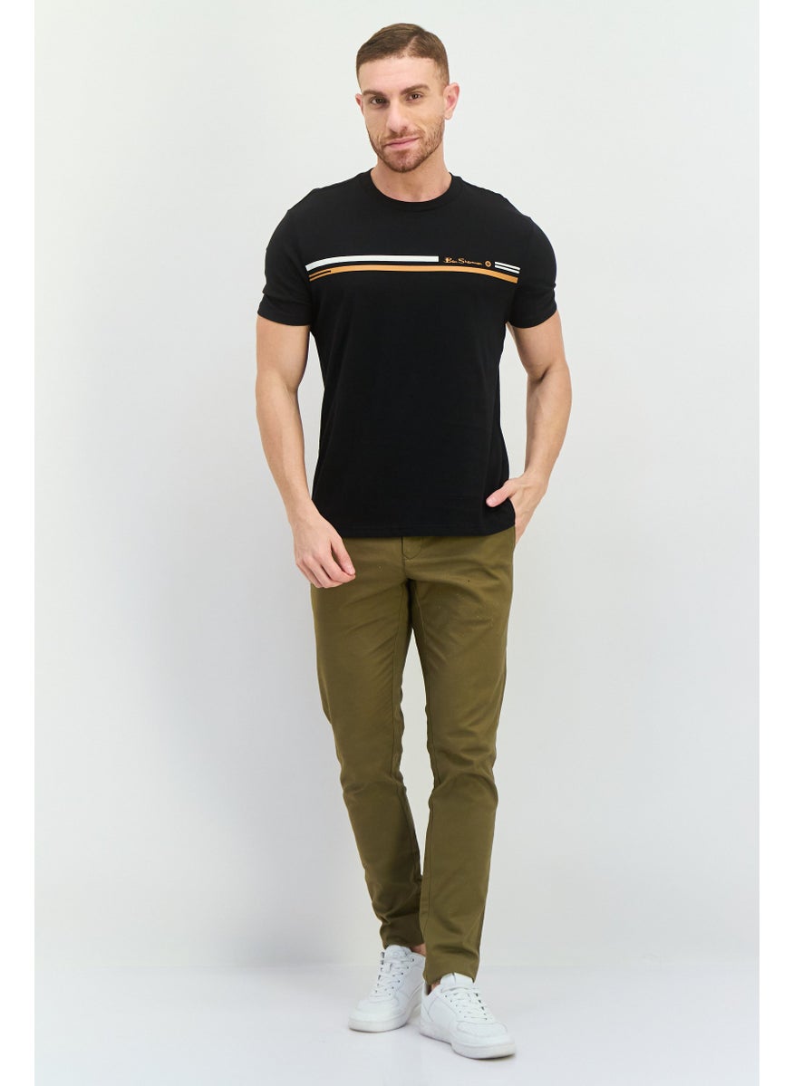 Ben Sherman - Men Crew Neck Short Sleeves Brand Logo T-Shirt, Black - Image 1