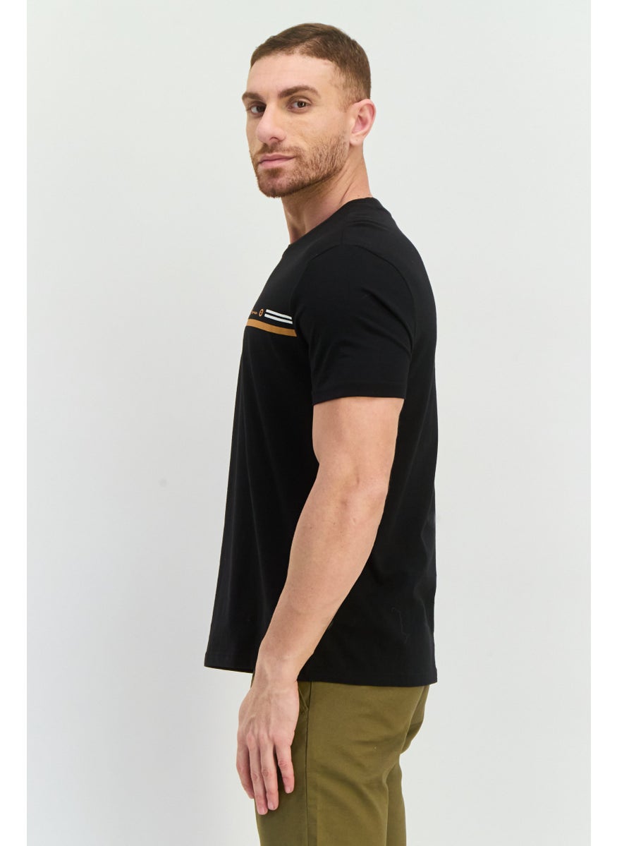 Ben Sherman - Men Crew Neck Short Sleeves Brand Logo T-Shirt, Black - Image 1