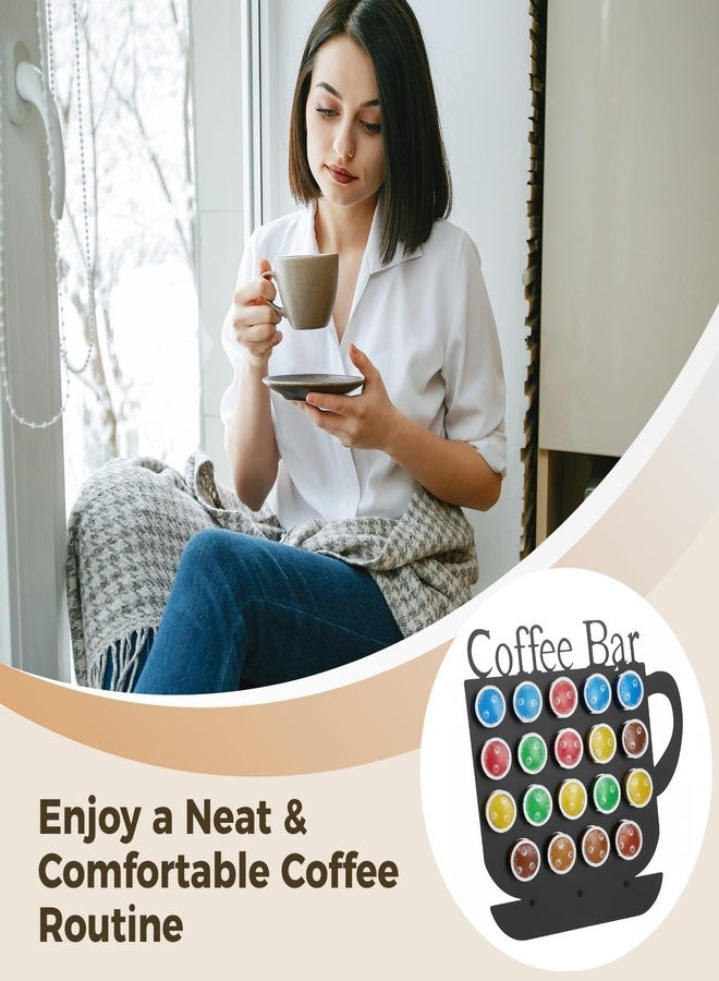 NIMBLOOM K Cups Holder, Black Metal Coffee Pod Holder, 19 Slots Coffee Bar Capsule Organizer, Vertical Capsule Rack, Countertop Storage Display for Kitchen, Office, Home - Image 5