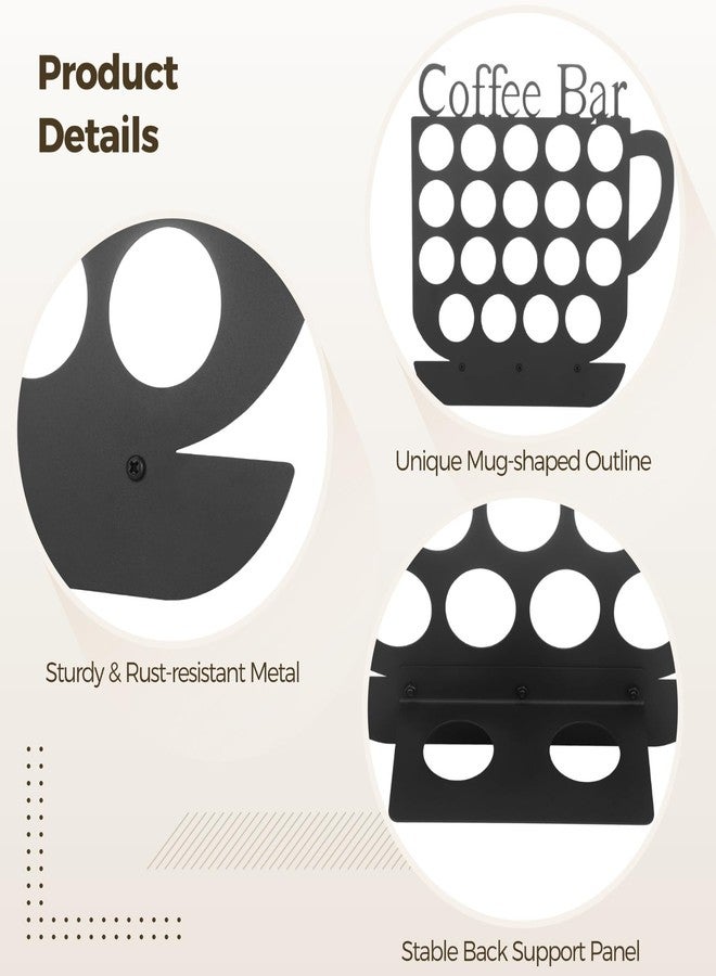 NIMBLOOM K Cups Holder, Black Metal Coffee Pod Holder, 19 Slots Coffee Bar Capsule Organizer, Vertical Capsule Rack, Countertop Storage Display for Kitchen, Office, Home - Image 3