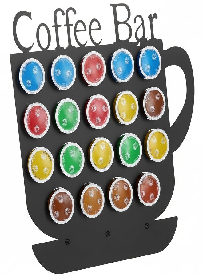 NIMBLOOM K Cups Holder, Black Metal Coffee Pod Holder, 19 Slots Coffee Bar Capsule Organizer, Vertical Capsule Rack, Countertop Storage Display for Kitchen, Office, Home - Image 1
