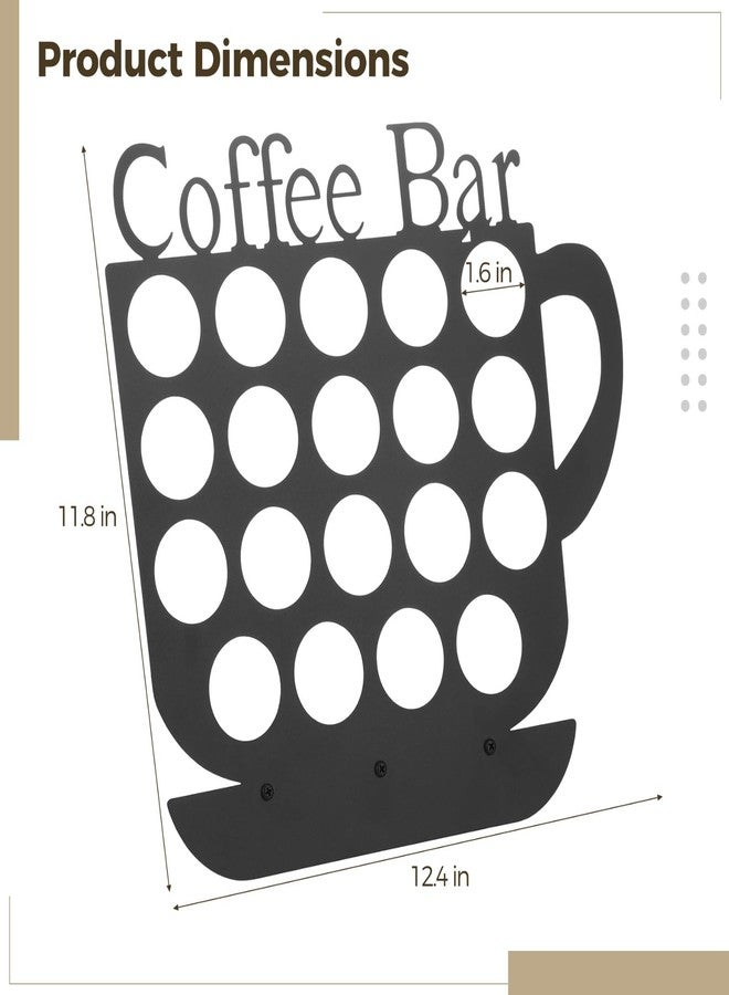 NIMBLOOM K Cups Holder, Black Metal Coffee Pod Holder, 19 Slots Coffee Bar Capsule Organizer, Vertical Capsule Rack, Countertop Storage Display for Kitchen, Office, Home - Image 4