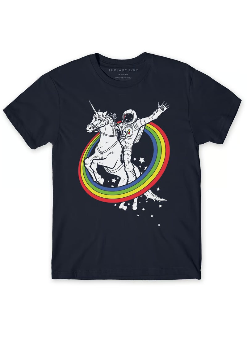 THREADCURRY THREADCURRY Space Astronaut Fun Comic & Funny Creative Cotton Graphic Printed Tshirt for Boys  - Image 1