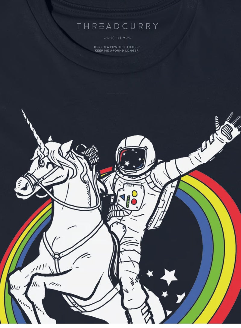 THREADCURRY THREADCURRY Space Astronaut Fun Comic & Funny Creative Cotton Graphic Printed Tshirt for Boys  - Image 3