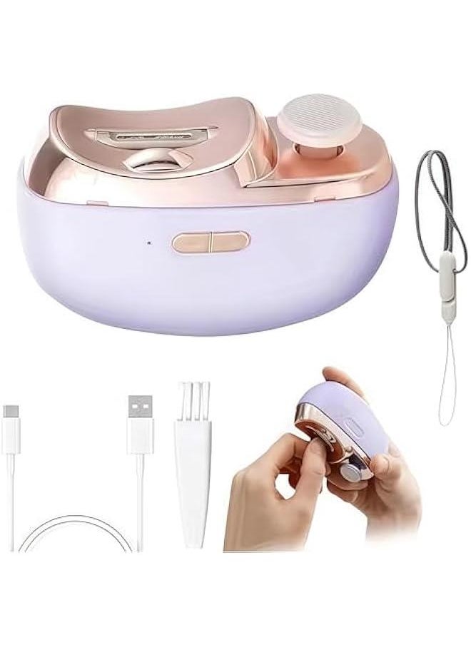 MIXDE Electric Baby Nail Clippers, 2-in-1 Electric Polishing Automatic Nail Clippers Pro with Light Trimmer Nail Cutter Manicure for Baby Elderly Care Tools, elecctric nail trimmer (Purple)  - Image 1