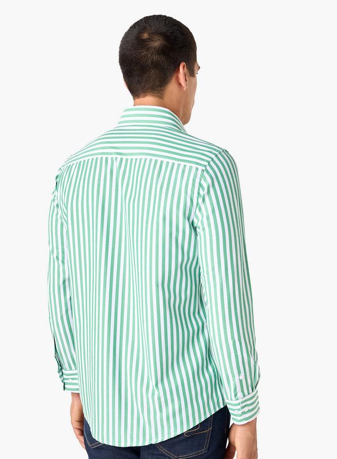 سبلاش فيڤ قميص مخطط بقصة عادية وياقة وأكمام طويلة - Image 3