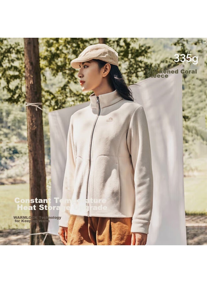 Pelliot Outdoor Fleece Jacket, Women's Spring Fleece Inner Liner, Warm Jacket, 125110022, White, Size M - Image 4
