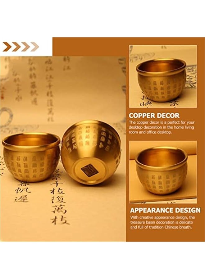 Treasure Wealth Fortunate Cornucopia Bowl Feng Shui Ornament Decor Attract Wealth and Good Luck Sculpture Desktop Wealth Bowl for Home Office（size：7.5cm） - Image 3