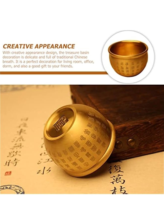 Treasure Wealth Fortunate Cornucopia Bowl Feng Shui Ornament Decor Attract Wealth and Good Luck Sculpture Desktop Wealth Bowl for Home Office（size：7.5cm） - Image 5