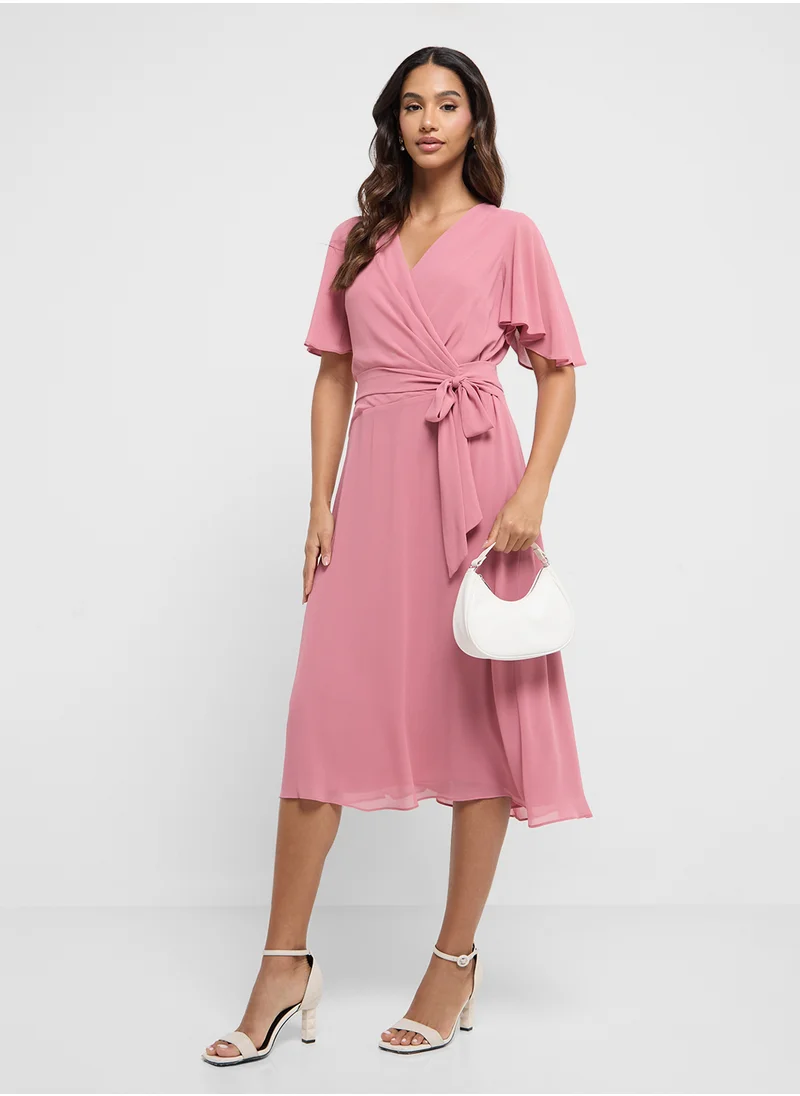 لورين رالف لورين Chiffon Flutter Dress