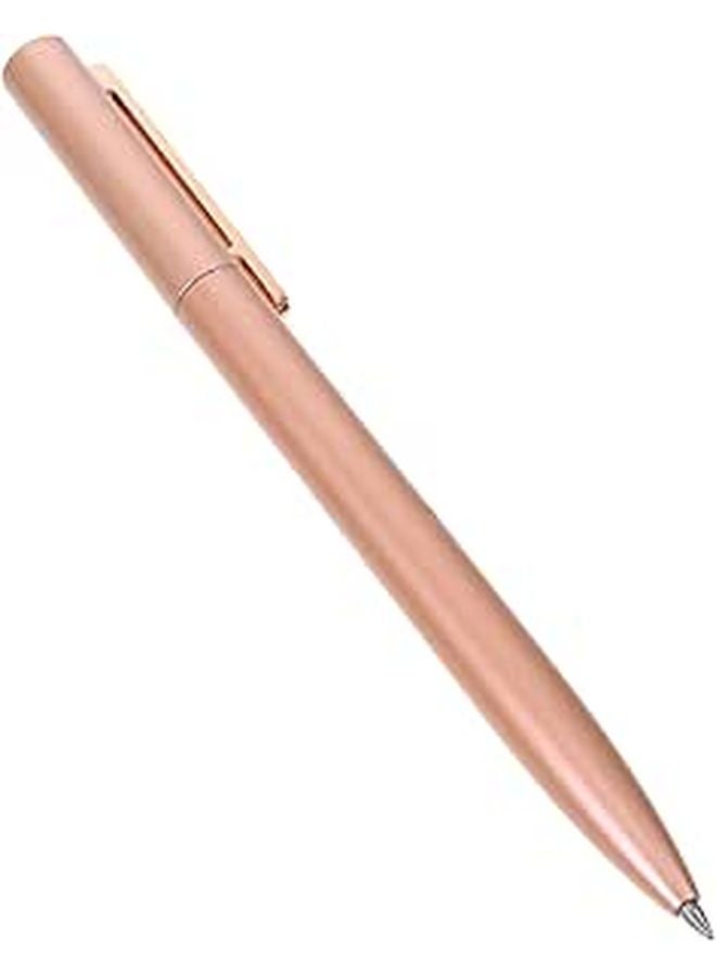 Brass Finish Metal Ballpoint Pen Black Gel Ink Fine Point Smooth Writing Retractable For Office Journaling - Image 1