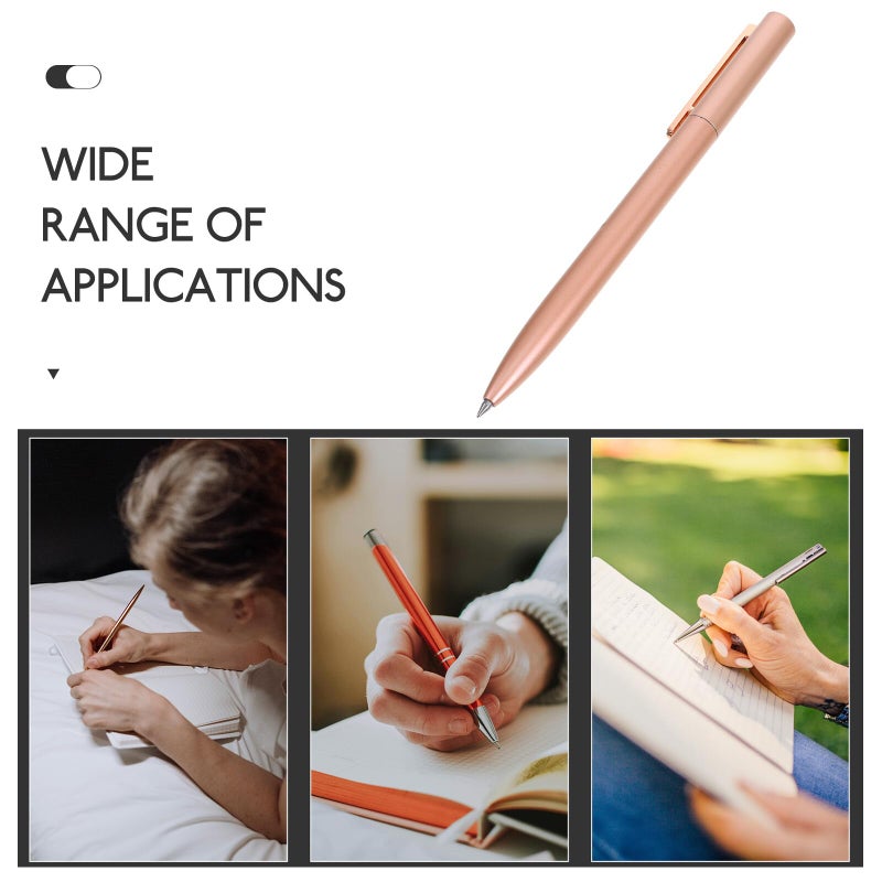 Brass Finish Metal Ballpoint Pen Black Gel Ink Fine Point Smooth Writing Retractable For Office Journaling - Image 4