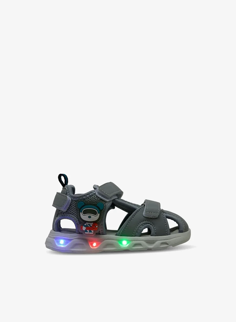 LBL by Shoexpress GREY Boys Hook & Loop Light-Up Sandals for Men | Best Price UAE