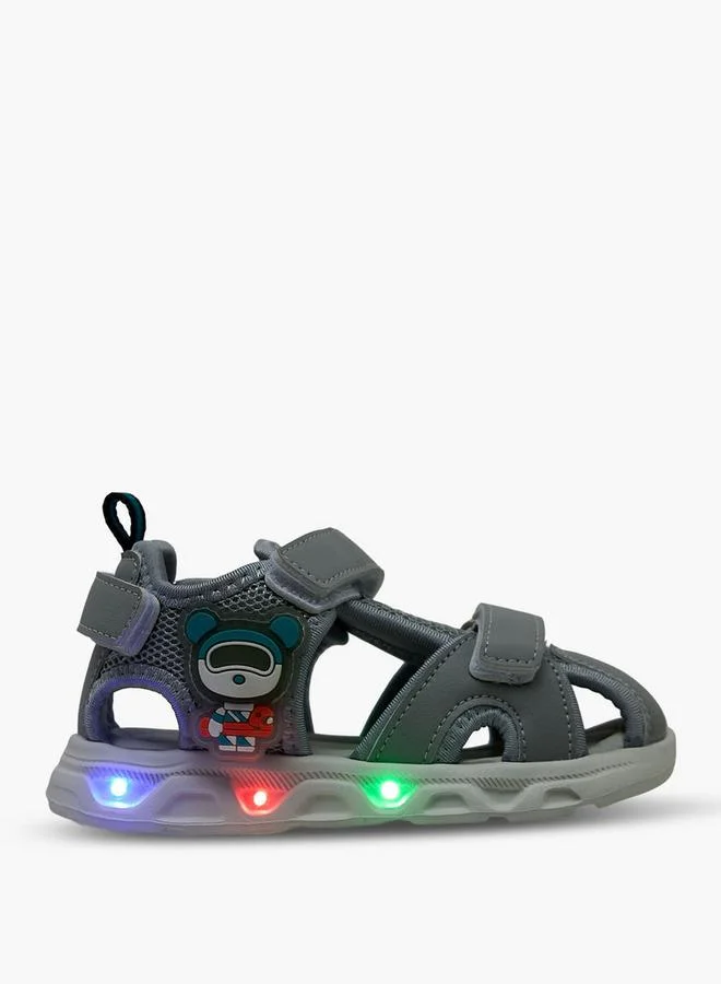 LBL By Shoexpress GREY Boys Hook & Loop Light-Up Sandals for Men | Best Price UAE