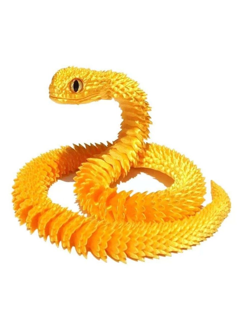 3D Printed Viper with Movable Joints,Three-dimensional Simulation of Animal Gold Printed Snake - Image 1