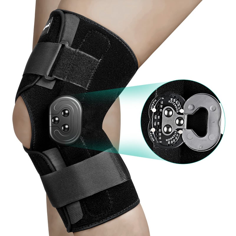 NEENCA Hinged Knee Brace, Knee Immobilizer with Locking Dials & Side Stabilizers, Medical ROM Knee Brace for Knee Pain, Arthritis, ACL, PCL, MCL,Meniscus Tear, Injuries/Post OP, Prevent Hyperextension - Image 1