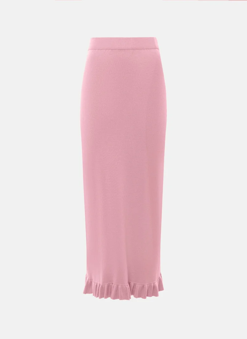 Lichi  Smooth-knit midi skirt with ruffles for Women | Best Price UAE