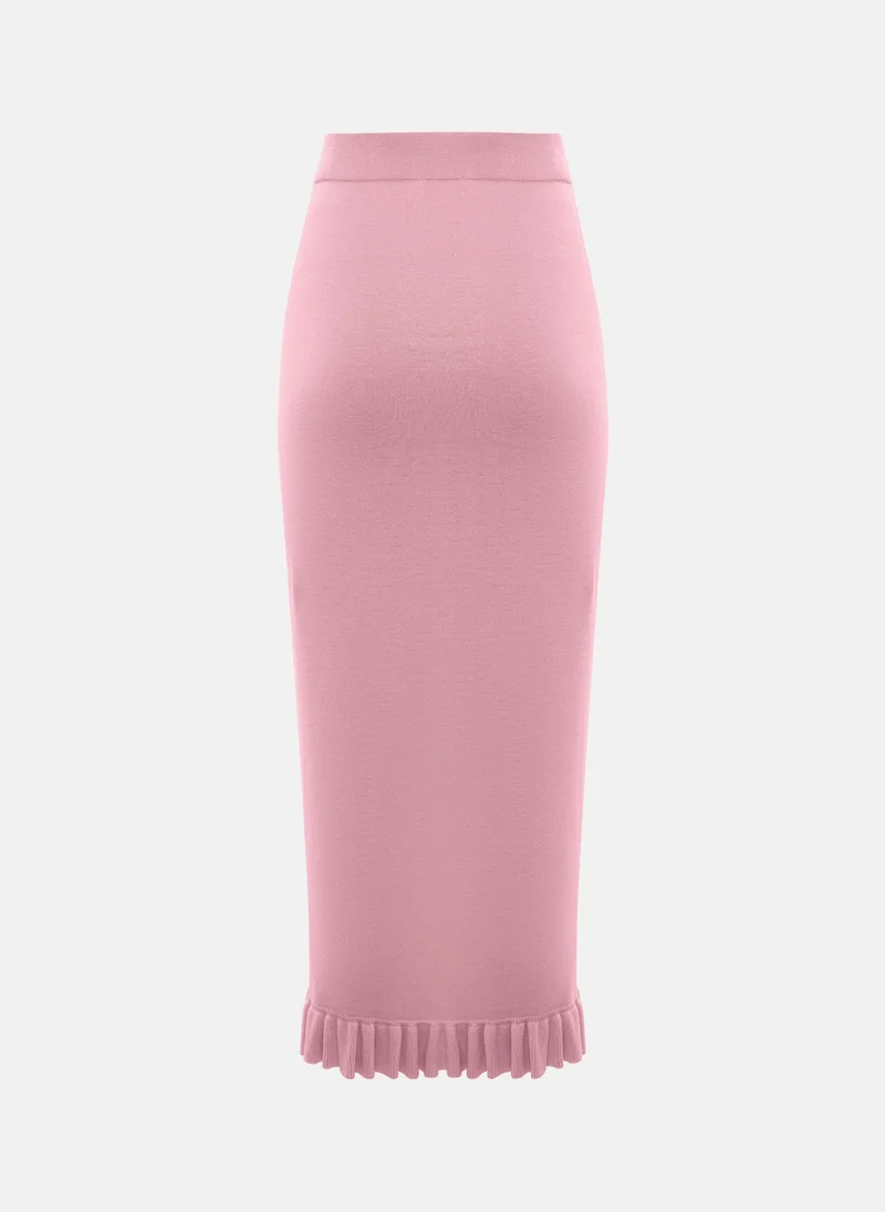 Lichi  Smooth-knit midi skirt with ruffles for Women | Best Price UAE
