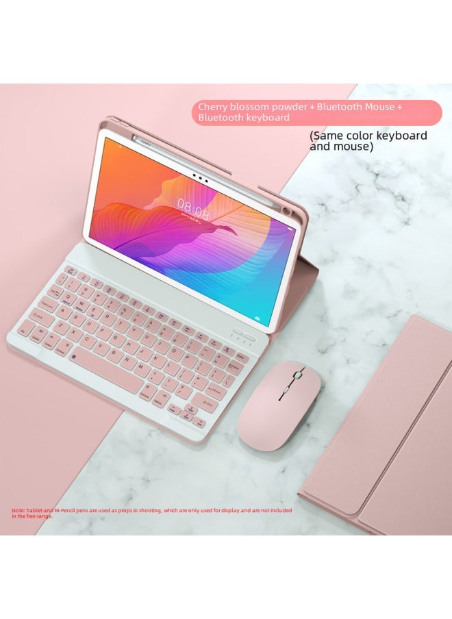 For IPad110.9.7 Touch Backlit Bluetooth Keyboard Air5 Leather Case Pro Protective Case Mini6 Upper Pen Slot-Color:[Colorful Backlight] Elegant Black And White Bluetooth Keyboard (send Bluetooth Mouse)-Product Type:Ipad 10th/11th Generation 10.9inch - Image 2