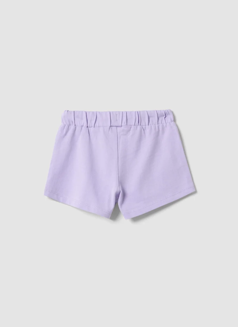 او في اس OVS Girlsâ€™ Purple 100% Cotton Shorts, Regular Fit