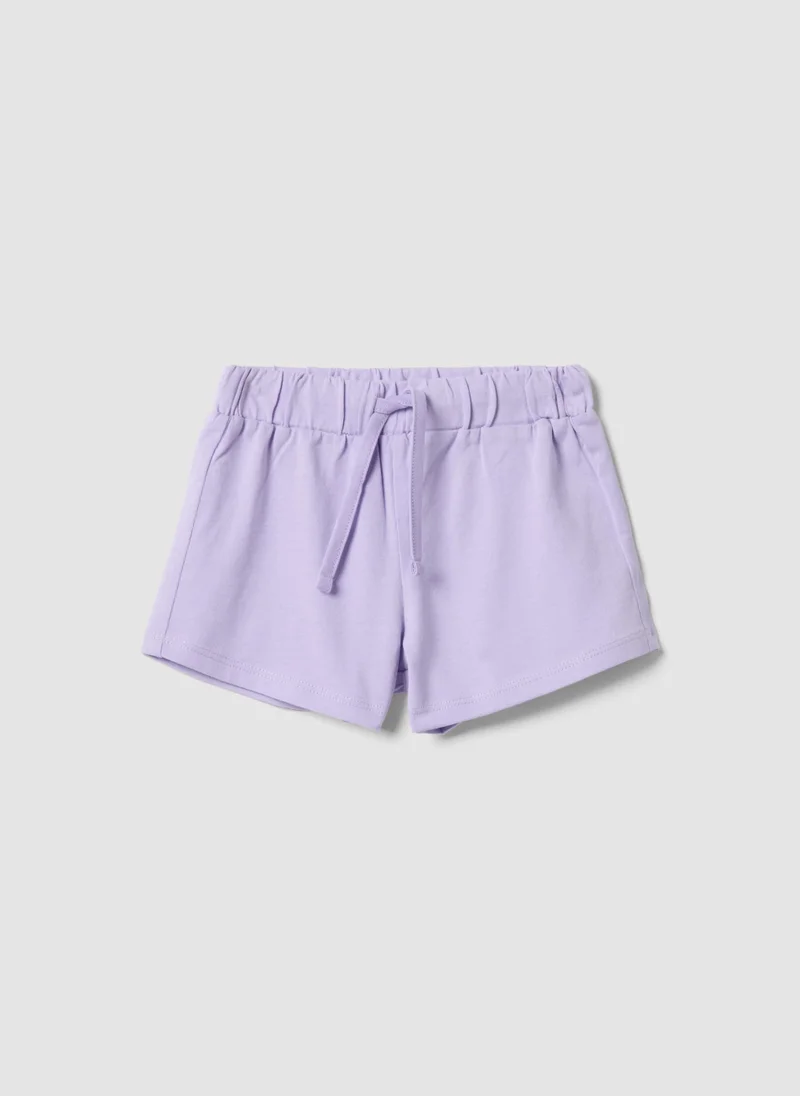 او في اس OVS Girlsâ€™ Purple 100% Cotton Shorts, Regular Fit