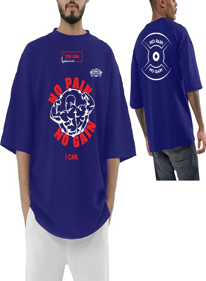 Genérico Men's Oversize T-shirt - No Pain No Gain Printed for exercise, gym and bodybuilding 2  - Image 1