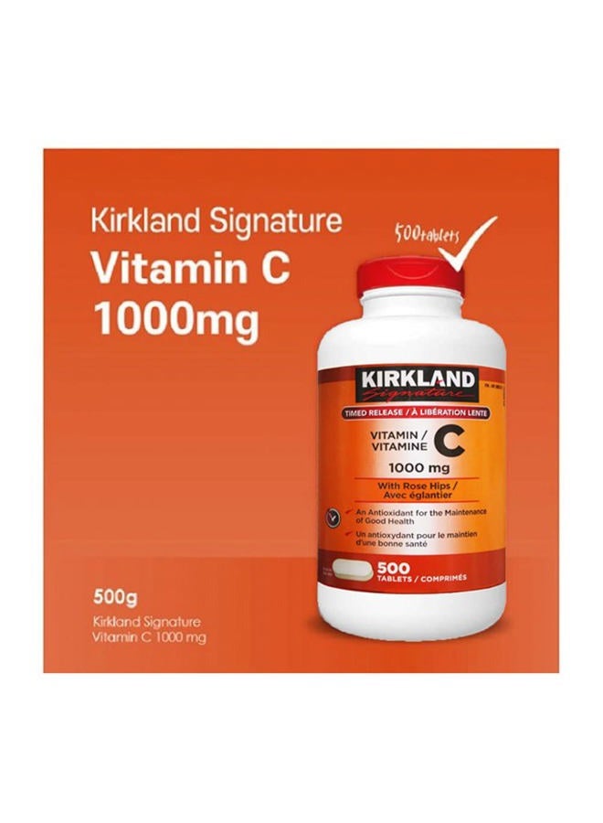 Kirkland Signature Vitamin C 1000mg with Rose Hips, 500 Tabs - Image 2