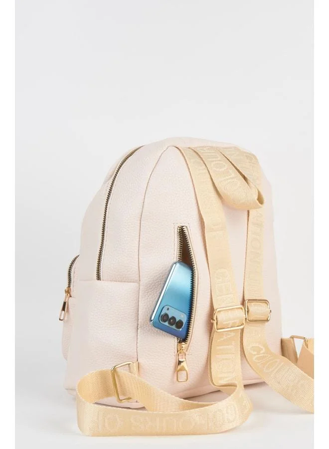 Vivaq  Women's Koala Cream 3-Compartment Soft Synthetic Leather Zipper Closure Travel & Daily Backpack. for Women | Best Price UAE
