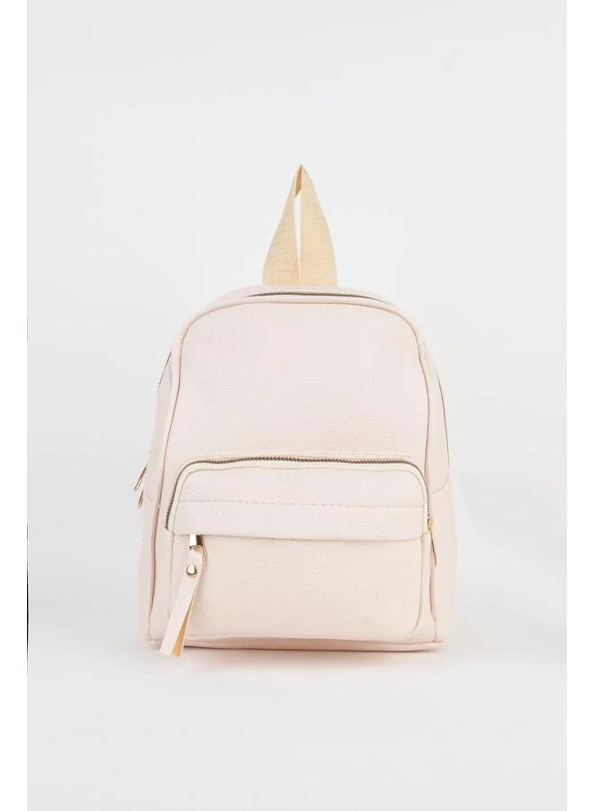 Women's Koala Cream 3-Compartment Soft Synthetic Leather Zipper Closure Travel & Daily Backpack.