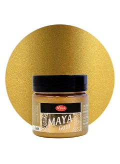 Maya Gold (Gold) 1.52 Fl Oz Shiny Metallic Acrylic Paint For Creative Works On Wood Glass And Porcelain. Impact Resistant Smudge Proof And Weatherproof For Long Lasting Results