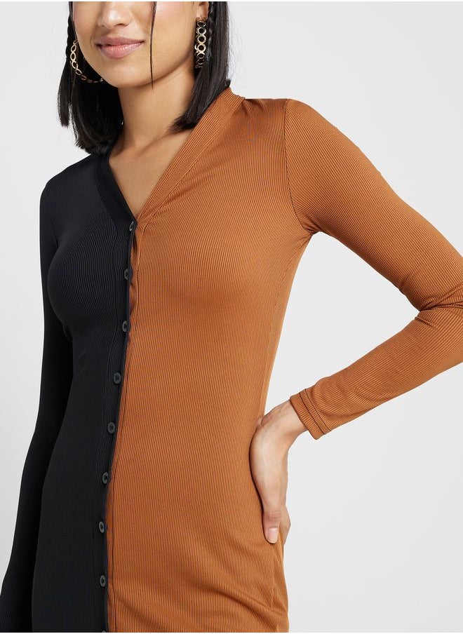 Ginger - Colorblock Detail Dress - Image 1