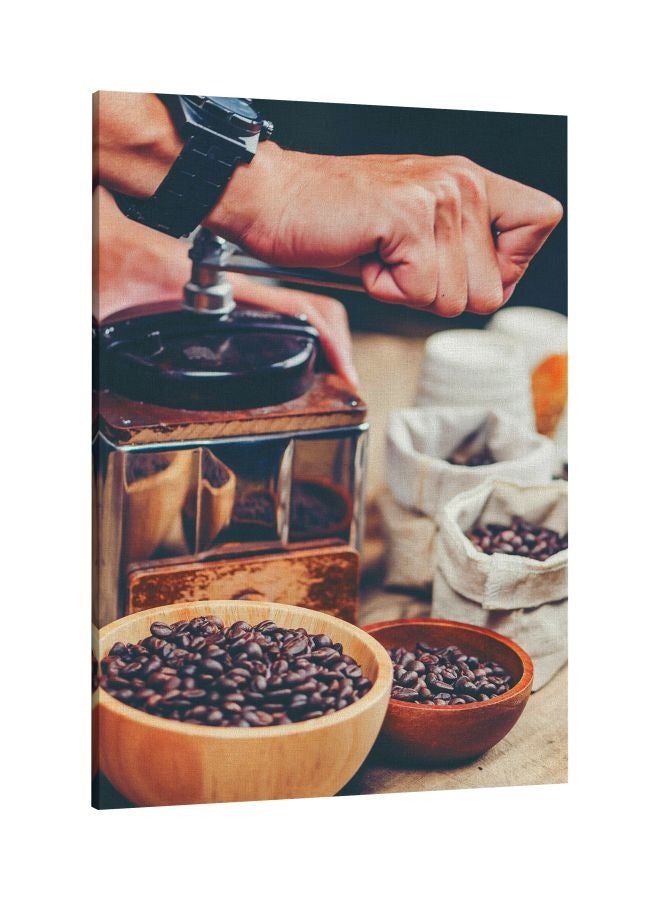 RKN Decorative Printed Framed Canvas Wall Art Beige/Brown/Gold 60 x 80centimeter - Image 1