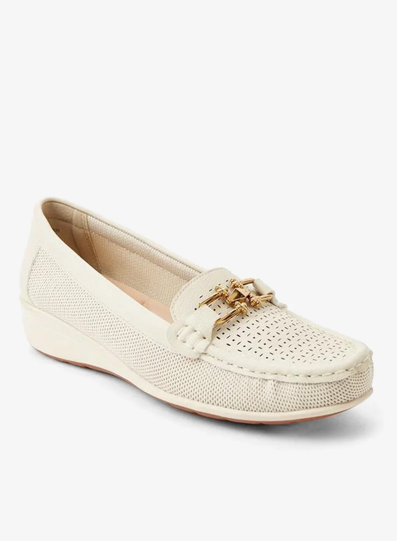 Le Confort BEIGE Women Perforated Detail Loafers for Women | Best Price UAE