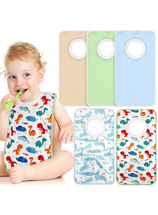 Newwiee 5 Pcs Pullover Toddler Bibs Full Coverage Baby Bibs Soft Absorbent Cotton Towel Bibs For Toddler Drooling Feeding (Vivid) - Image 1