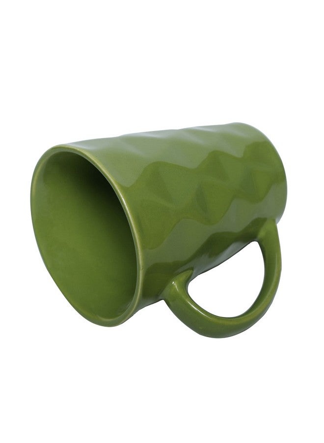 Anwaliya Matcha Series Ceramic Coffee Mug Set of 6 (300ml) Handcrafted Design Tea Cups Stackable, Chip Resistant, Large Serving Green Tea Cups, Diamond (Color May Vary) - Image 3