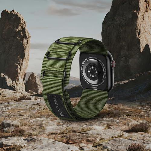 SUNFWR Rugged Nylon Band for Apple Watch 42mm(Series 11/10) 41mm 40mm 38mm Men,Velcro Tactical Military Strap for iWatch Series 11/10/9/8/7/6/5/4/3/2/1/SE - Image 2